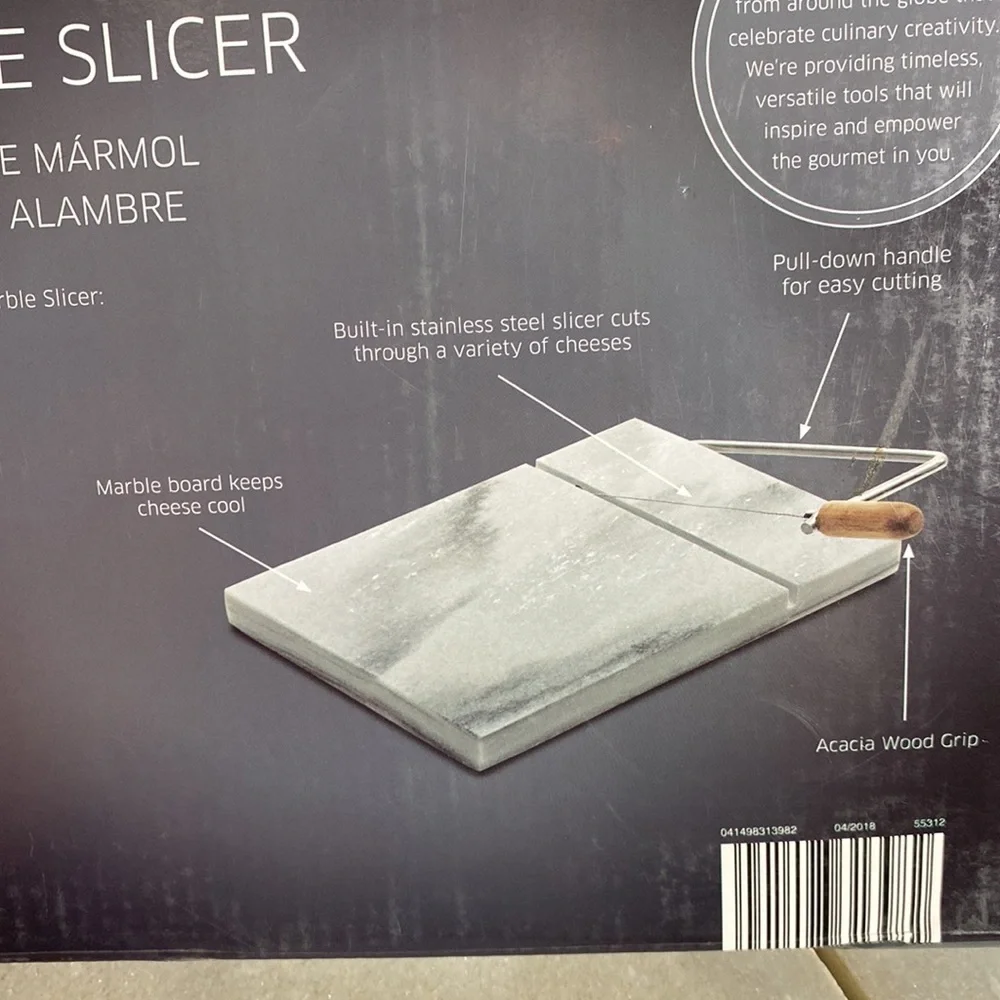 Marble Cheese Board with Wire Slicer NIB
